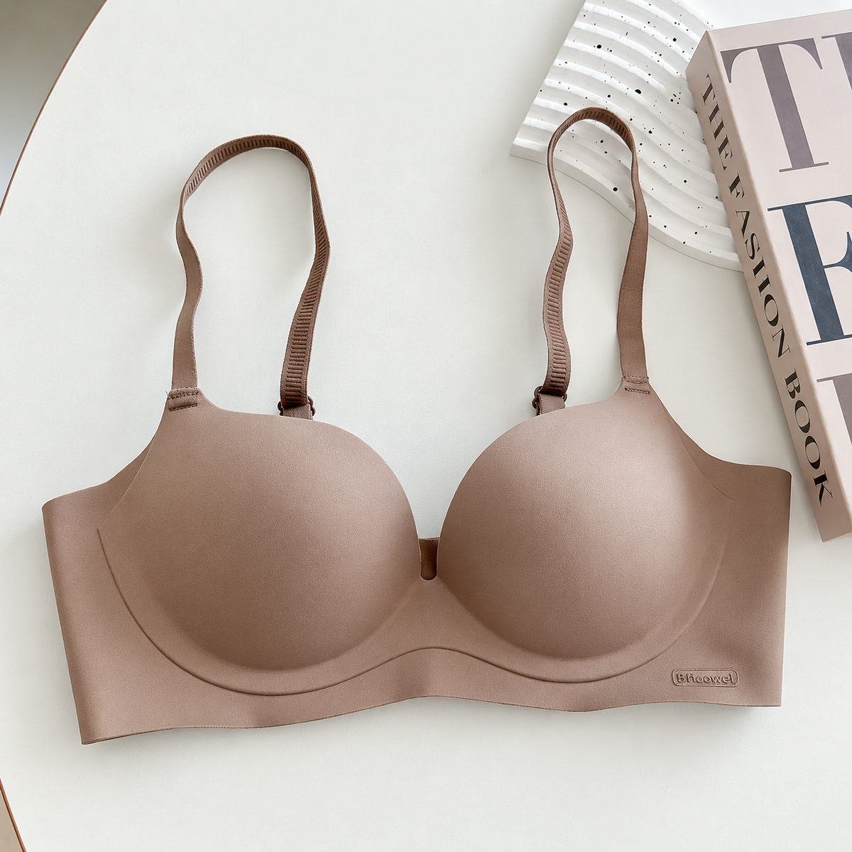 Seamless Wireless Push-Up Bra with Adjustable Straps and Supportive Molded Cups