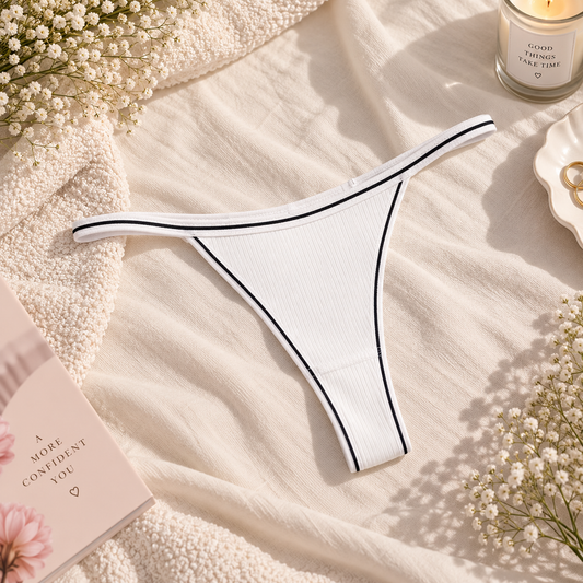 Women Thong Sexy Women's Cotton Underwear Thin Belt Striped Low Waist T Pants Women Panties