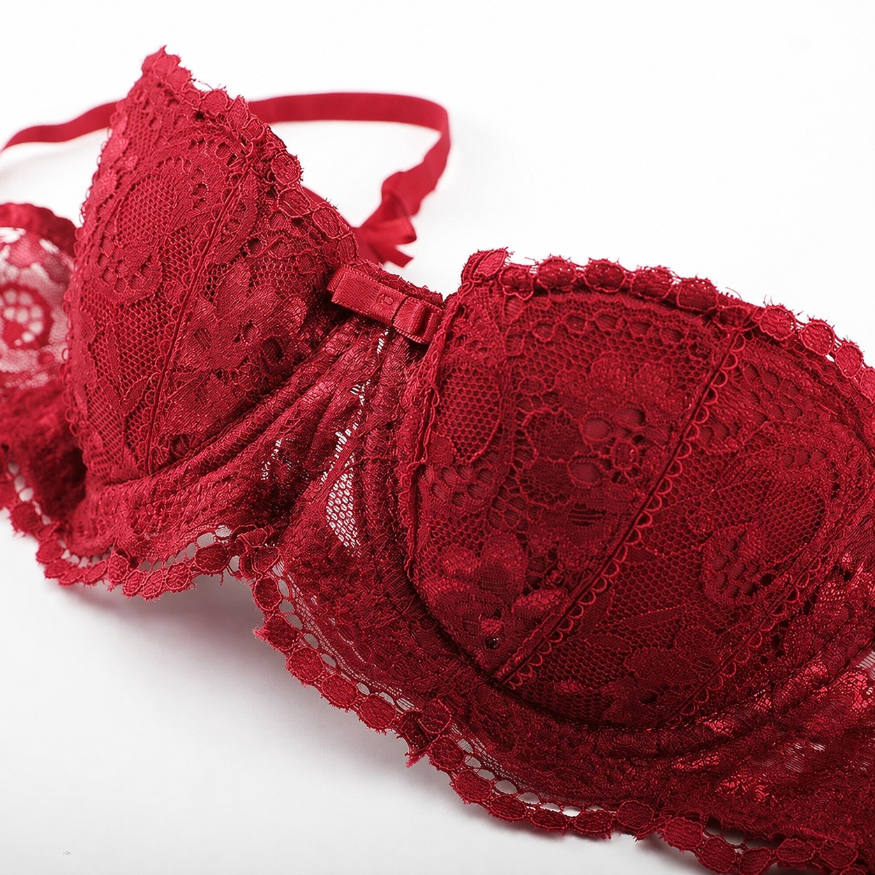 Women Bras Sexy Lace Half Cup  French Style Lingerie Soft Deep V Top Breathable Back Closure Thin Bralette