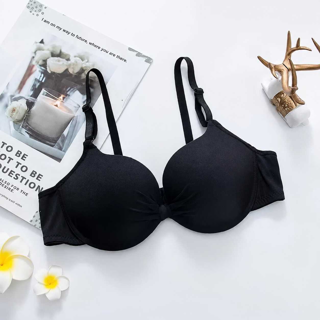 Sexy Women Cotton Gathered Bra Deep V Underwire Ladied  Brassiere Push Up Lingerie Solid Bras Backless Intimate Underwear