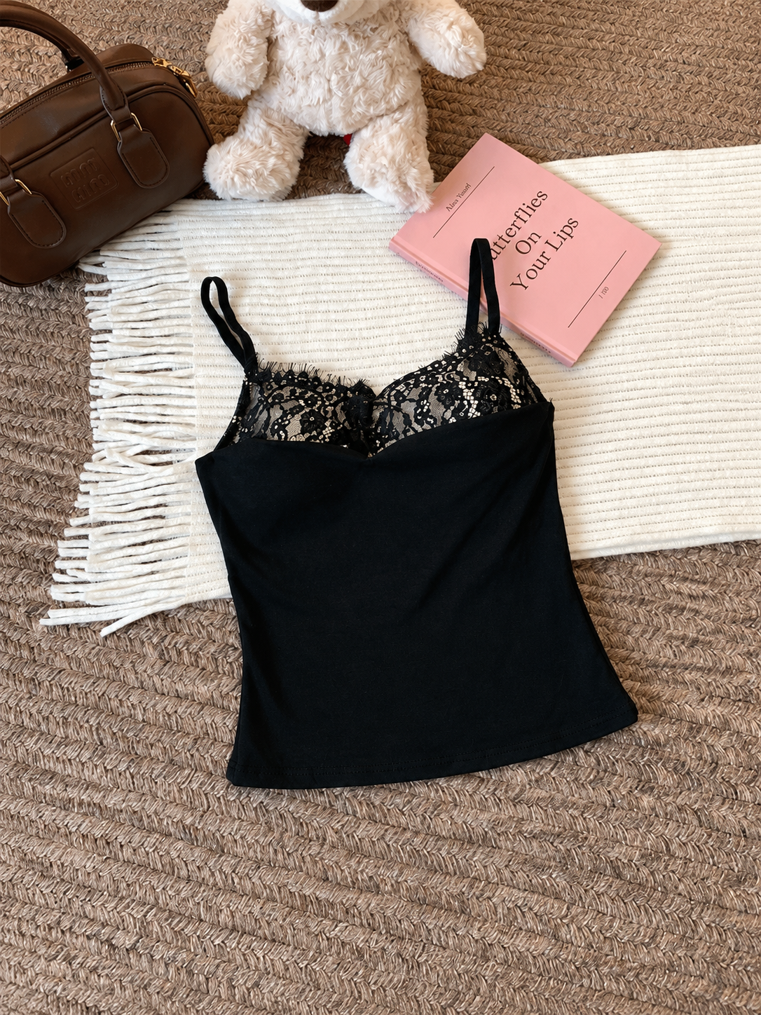 Women 2026  New Fashion Lace-Embellished Underwear Tank Tops Vintage Backless Thin Straps Casual Female Camis Chic Tops