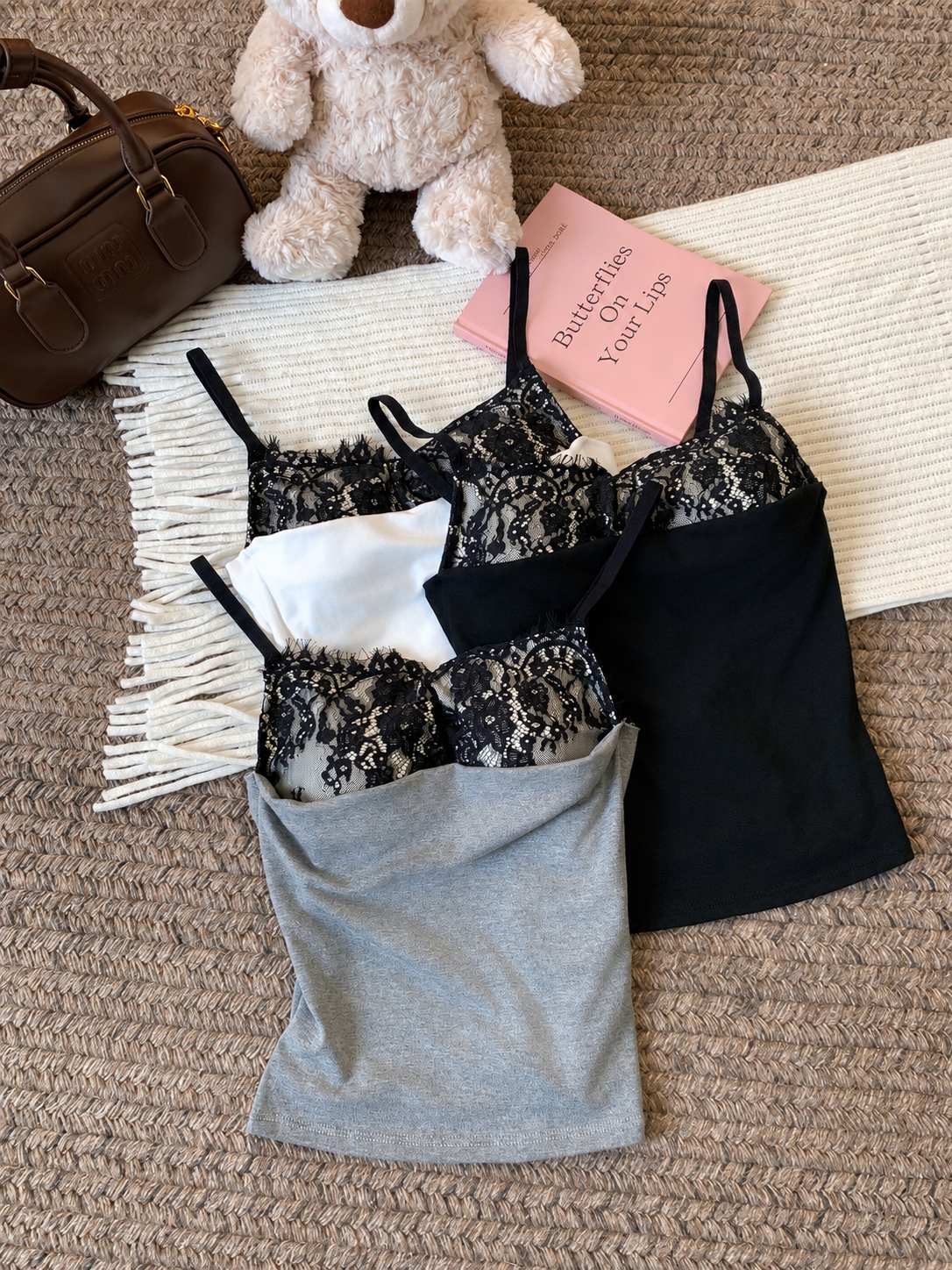 Women 2026  New Fashion Lace-Embellished Underwear Tank Tops Vintage Backless Thin Straps Casual Female Camis Chic Tops