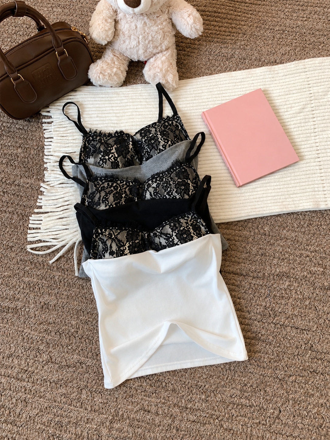 Women 2026  New Fashion Lace-Embellished Underwear Tank Tops Vintage Backless Thin Straps Casual Female Camis Chic Tops