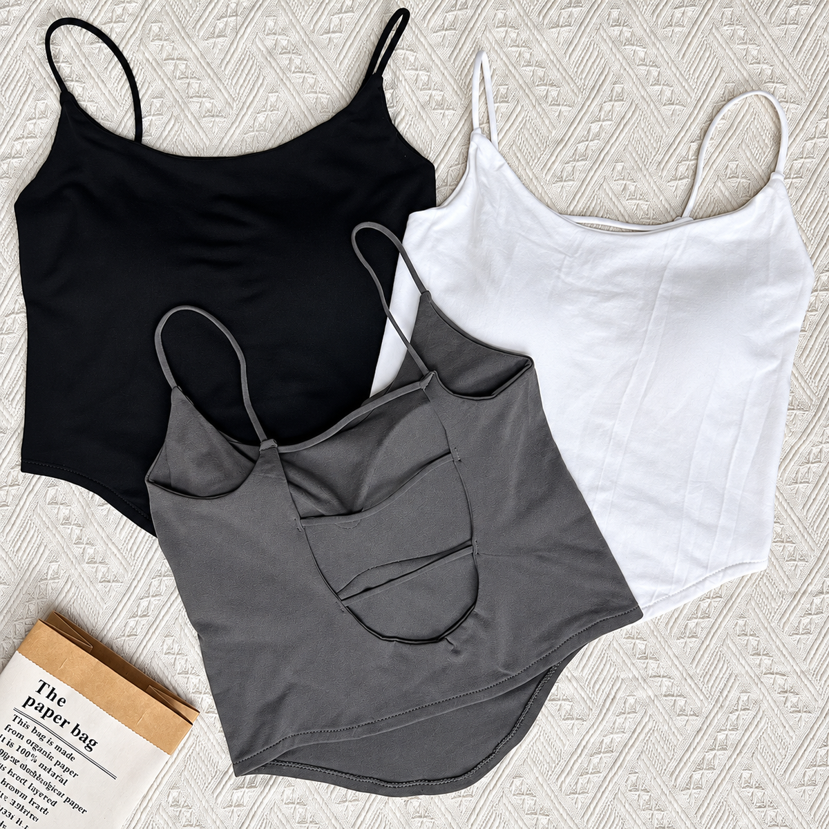 Women’s Fitted Cami top Thin Spaghetti Straps Square Neck Sculpted Seam Detail Slim Fit Sleeveless Fashion Top for Everyday Styling