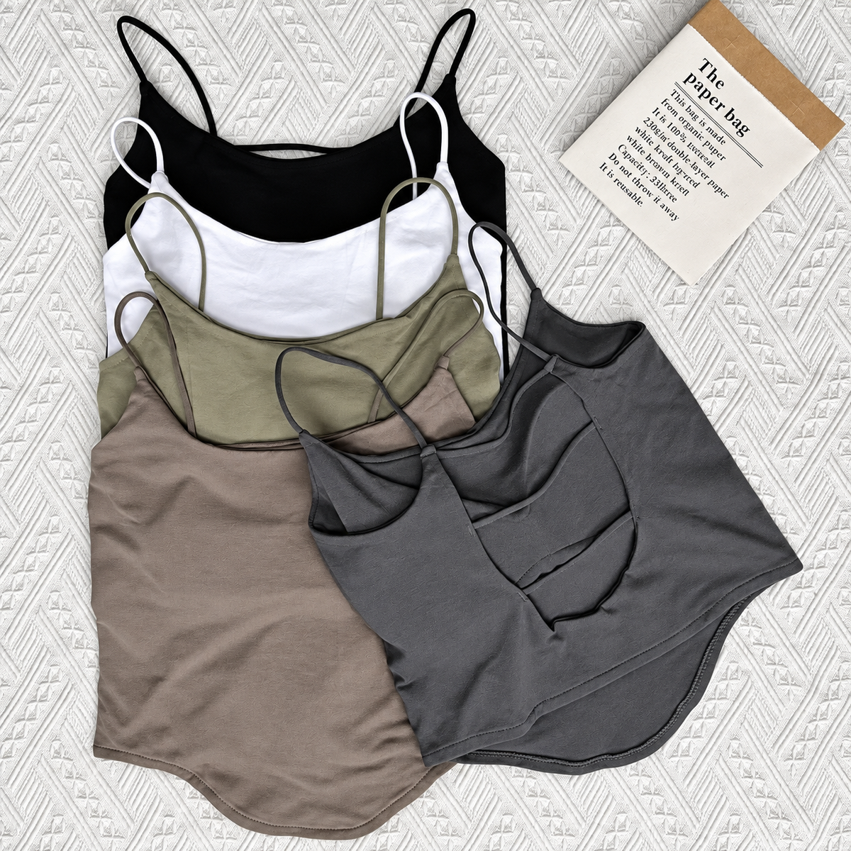 Women’s Fitted Cami top Thin Spaghetti Straps Square Neck Sculpted Seam Detail Slim Fit Sleeveless Fashion Top for Everyday Styling
