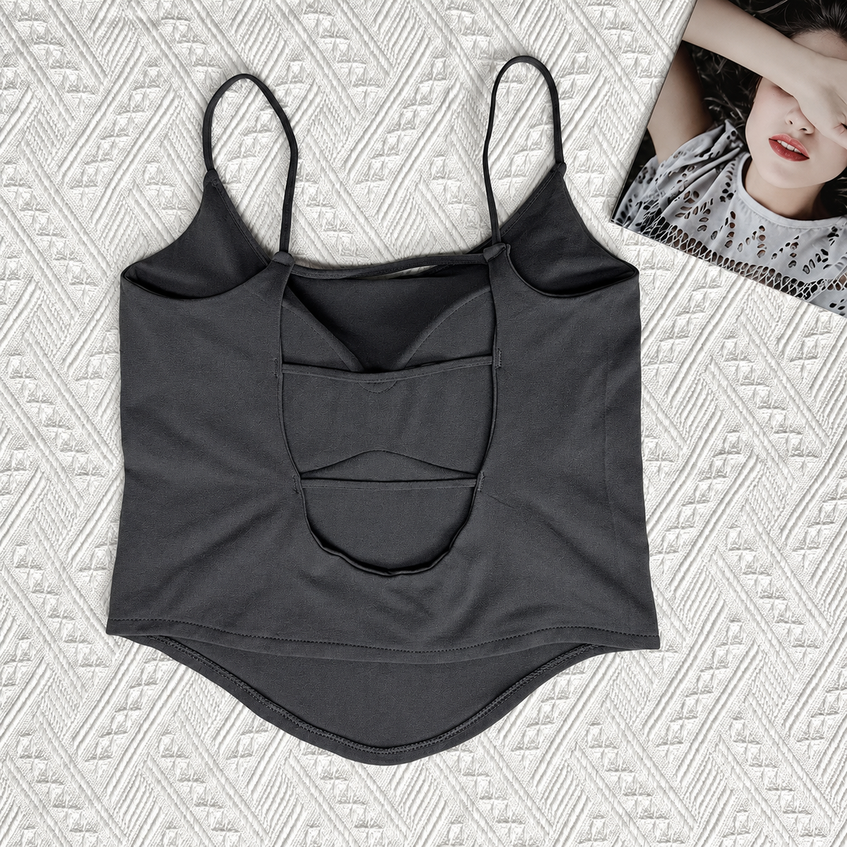 Women’s Fitted Cami top Thin Spaghetti Straps Square Neck Sculpted Seam Detail Slim Fit Sleeveless Fashion Top for Everyday Styling