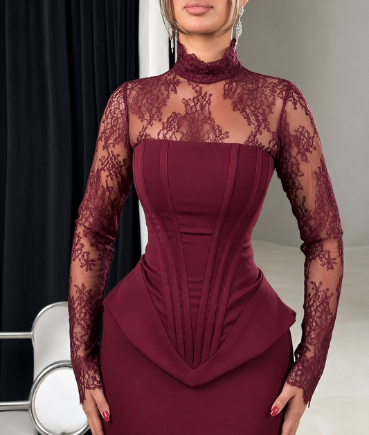Elegant Dress Half High Collar Pleated Asymmetrical Solid Color Women's Evening Party Dresses 2026 Spring New
