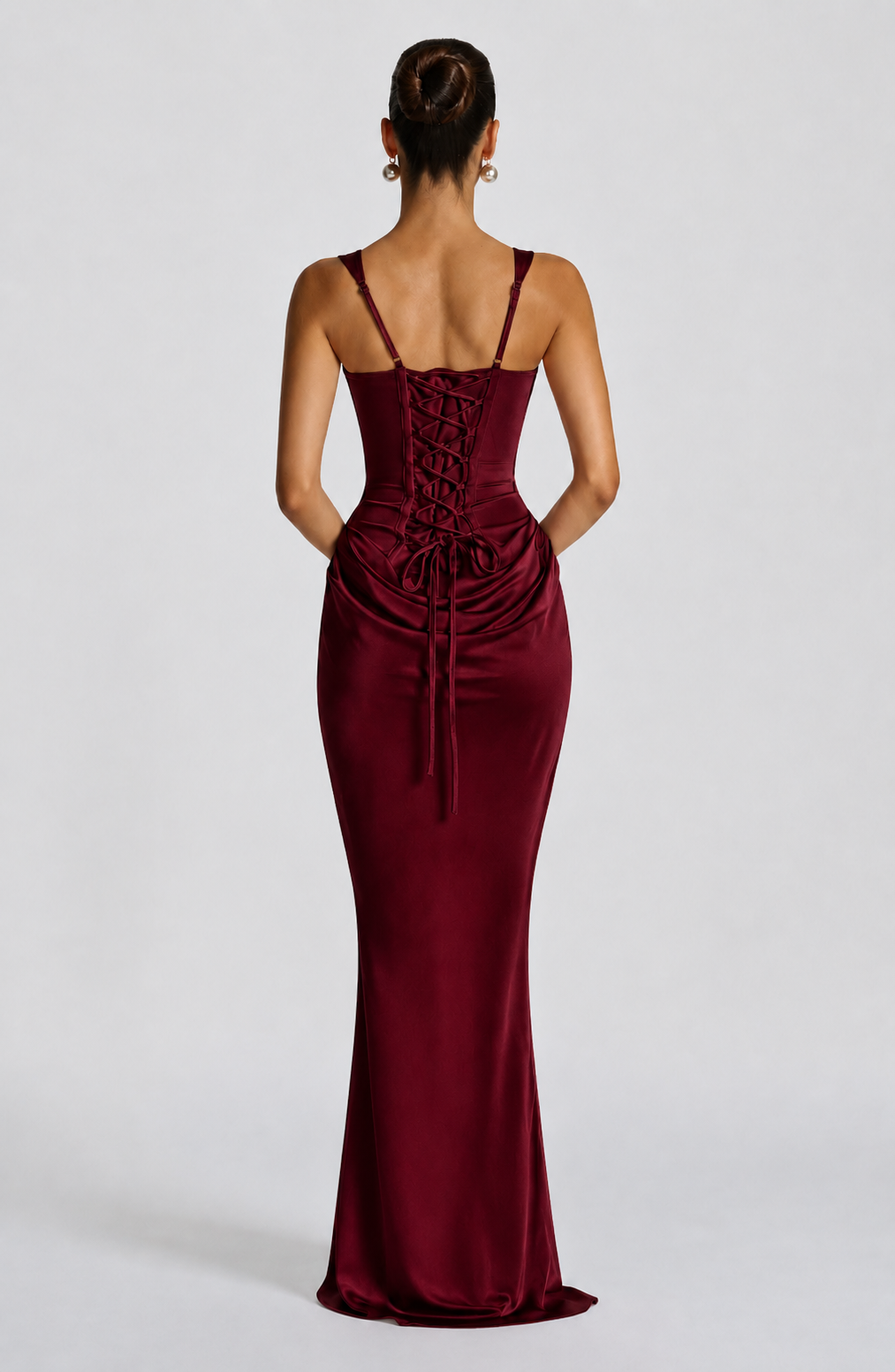 Elegant Women's Party WHITE Dress 2026Summer Solid Color Hanging Neck Bareback Strap Split Style Skinny Dress Fishtail Bodycon Dress