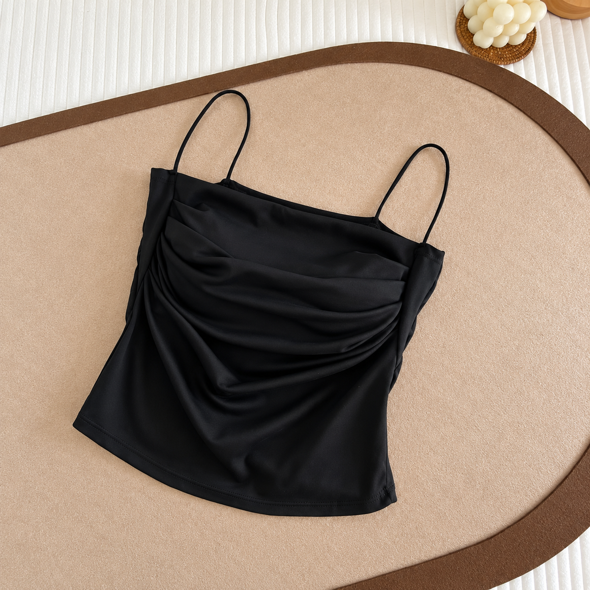 Lady Fashion Sexy Tight Strap Top Solid Color Girls Casual Wear High Elasticity