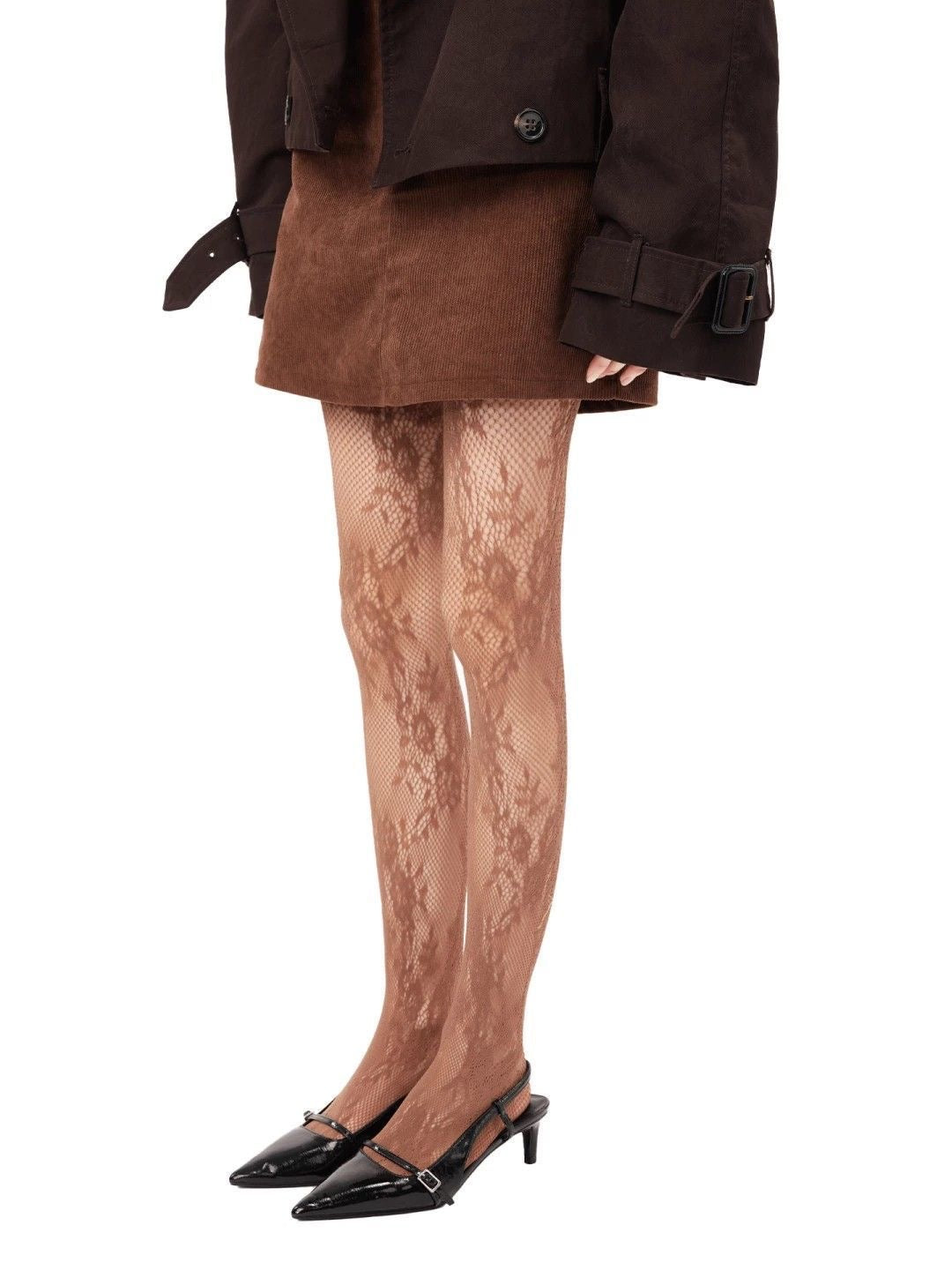Premium Floral Lace Fishnet Pantyhose for Women | Elegant Stretch Mesh Stockings