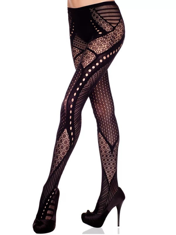 Women's Fishnet Floral Stockings High Waisted Pantyhose Stockings Patterned Tights Leggings