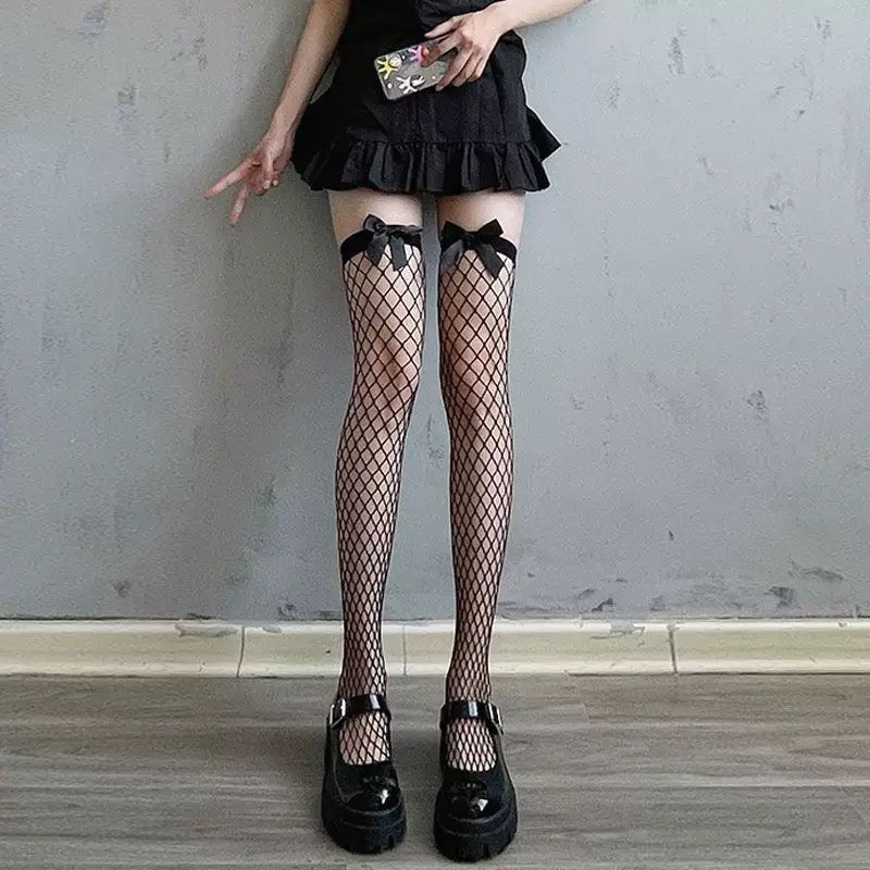 Sexy  Women Lady Fishnet Hoise Pantyhose Tights, RIBBON pattern