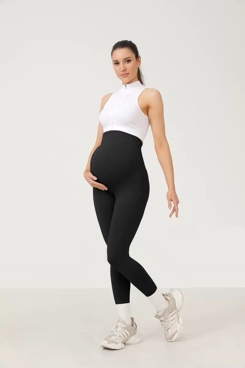Maternity Seamless Yoga Leggings Belly Support Non-Slip Outdoor Sports Casual Wear Spring Summer Autumn Trendy Pregnant Women's