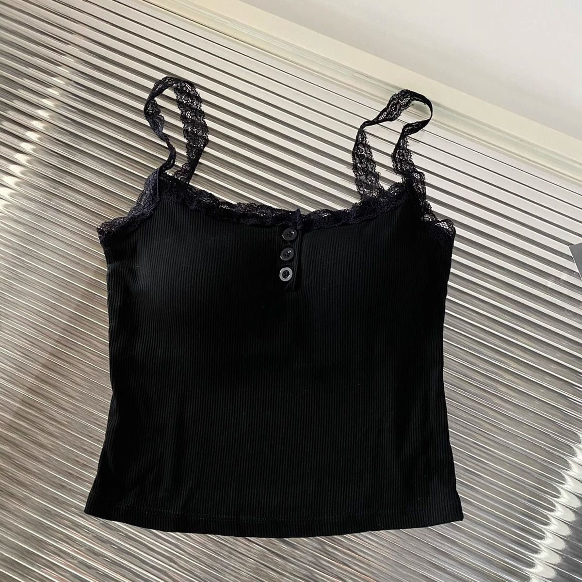 Happy Kitty top Women Low Cut Suspender Female Solid Color Lace Ropa Mujer Ladies Fashion Women'S Summer Vest
