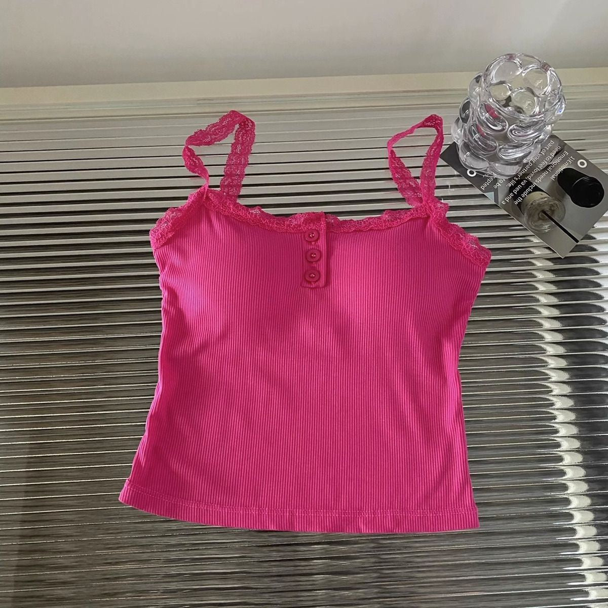 Happy Kitty top Women Low Cut Suspender Female Solid Color Lace Ropa Mujer Ladies Fashion Women'S Summer Vest