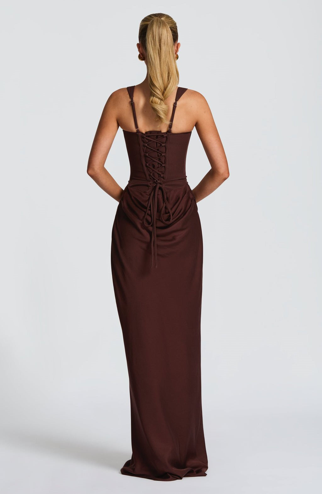 Elegant Women's Party WHITE Dress 2026 Summer Solid Color Hanging Neck Bareback Strap Split Style Skinny Dress Fishtail Bodycon Dress