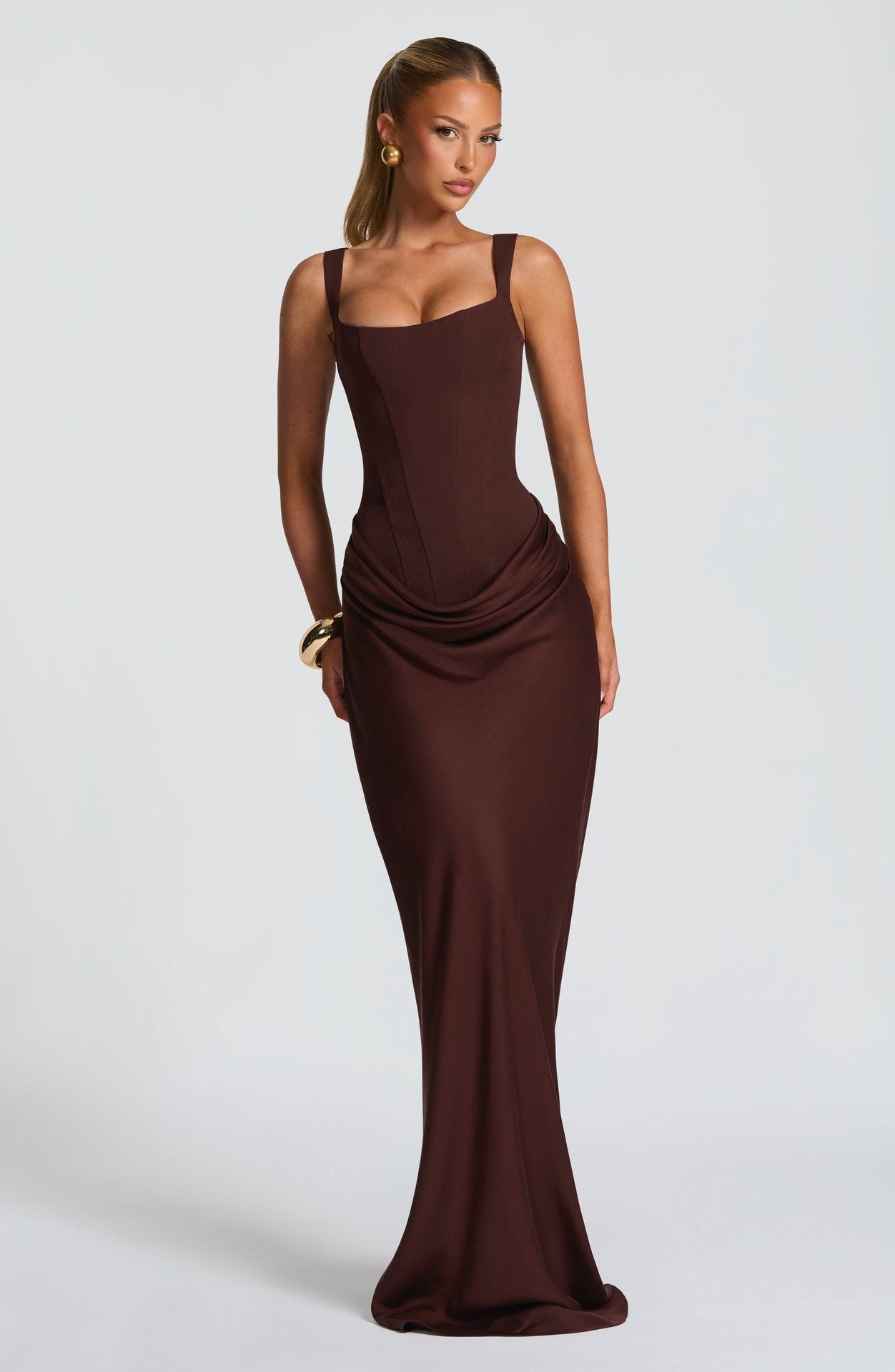 Elegant Women's Party WHITE Dress 2026 Summer Solid Color Hanging Neck Bareback Strap Split Style Skinny Dress Fishtail Bodycon Dress