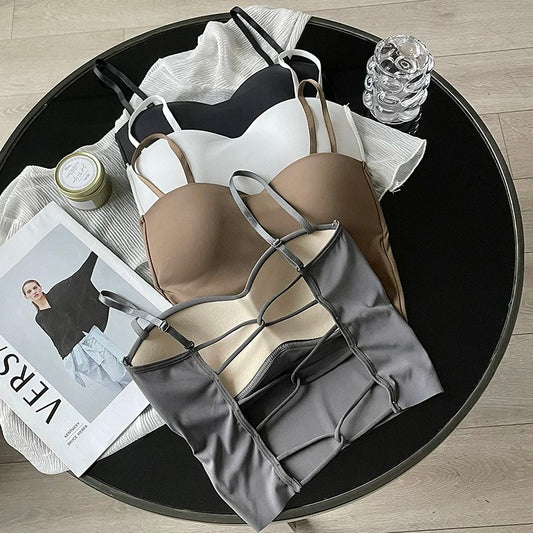 Seamless Tube Top Ice Silk Sexy Wrap Chest For Women Push Up Bras Strapless Underwear Solid Color Bralette