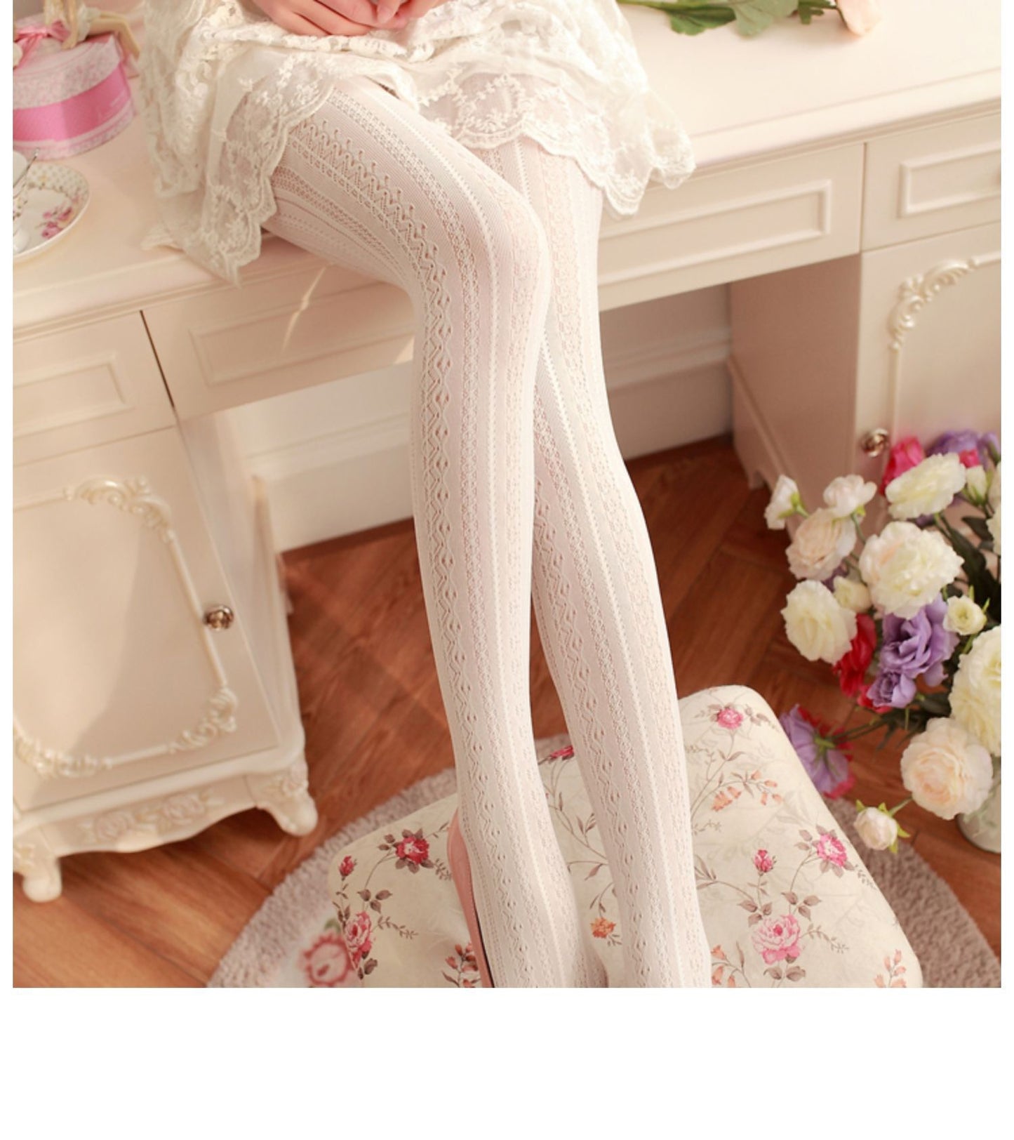 Women’s Sexy Retro Striped Tights – Hollow Out Pantyhose, Super Stretchy Spring & Autumn Leggings Stockings