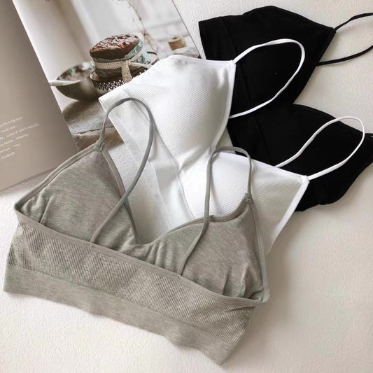 Bra Women Tube Tops Underwear Padded Bras Teenage Underclothes  Lingerie Students Bra Solid Soft Cotton