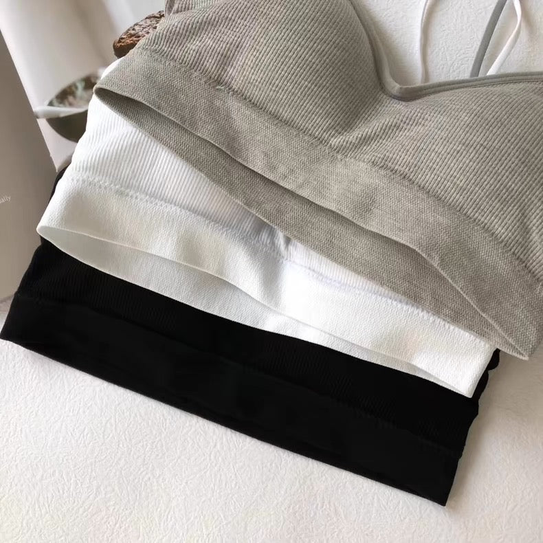 Bra Women Tube Tops Underwear Padded Bras Teenage Underclothes  Lingerie Students Bra Solid Soft Cotton