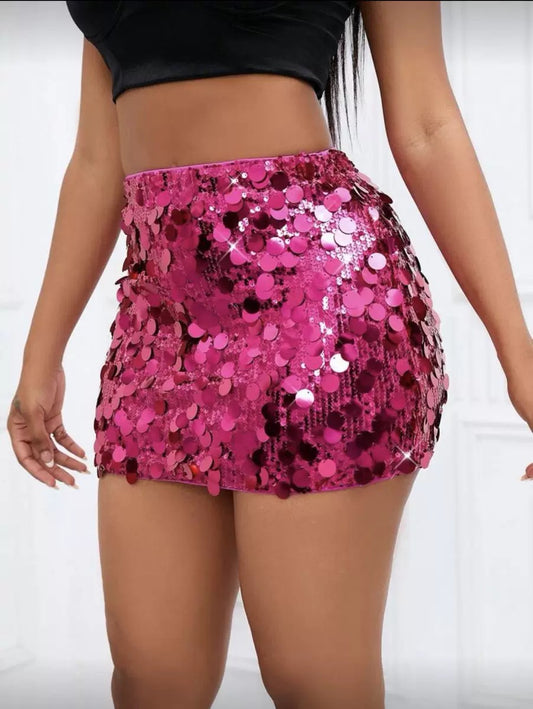 Women Sparkle Glitter Slim Fit Pencil Skirt Multicolor Sequin Bodycon Mini Skirt Premium Club Party Rave