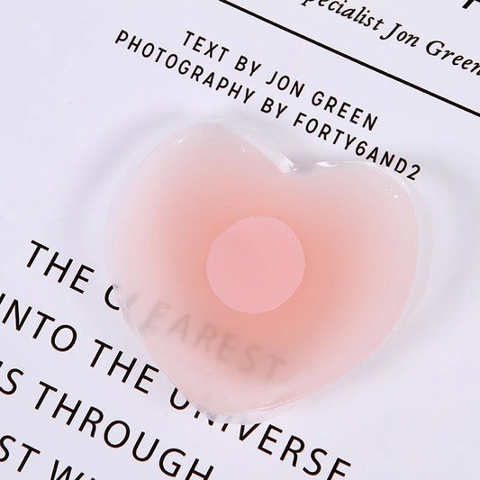 Women's  Sticky Nipple Cover Heart Tone Reusable Adhesive Invisible Silicone Pushup Bras