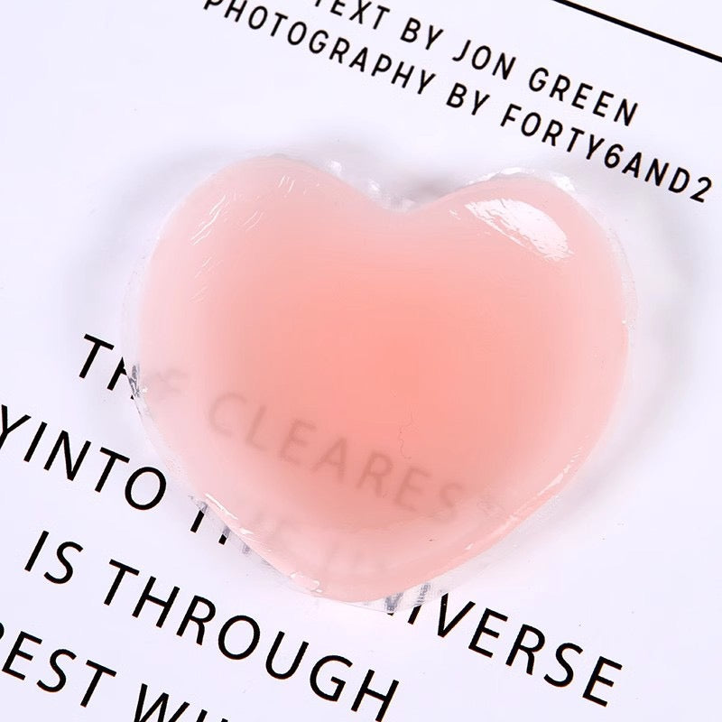 Women's  Sticky Nipple Cover Heart Tone Reusable Adhesive Invisible Silicone Pushup Bras