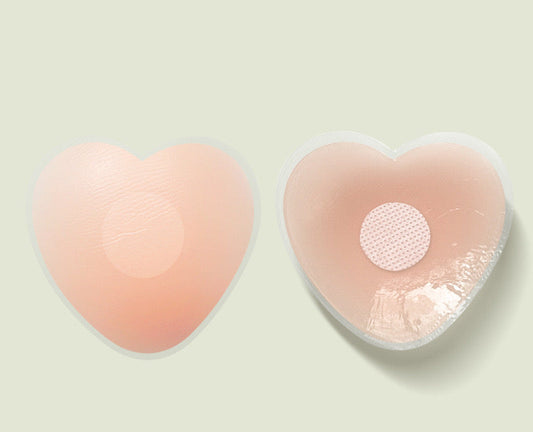Women's  Sticky Nipple Cover Heart Tone Reusable Adhesive Invisible Silicone Pushup Bras