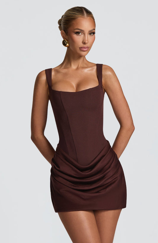 New Summer Wide Strap Pleated Hem Dresses Women's Sexy Sleeveless Slim Fit Chic Mini Gown Lady Holiday Party Vestidos Clothing