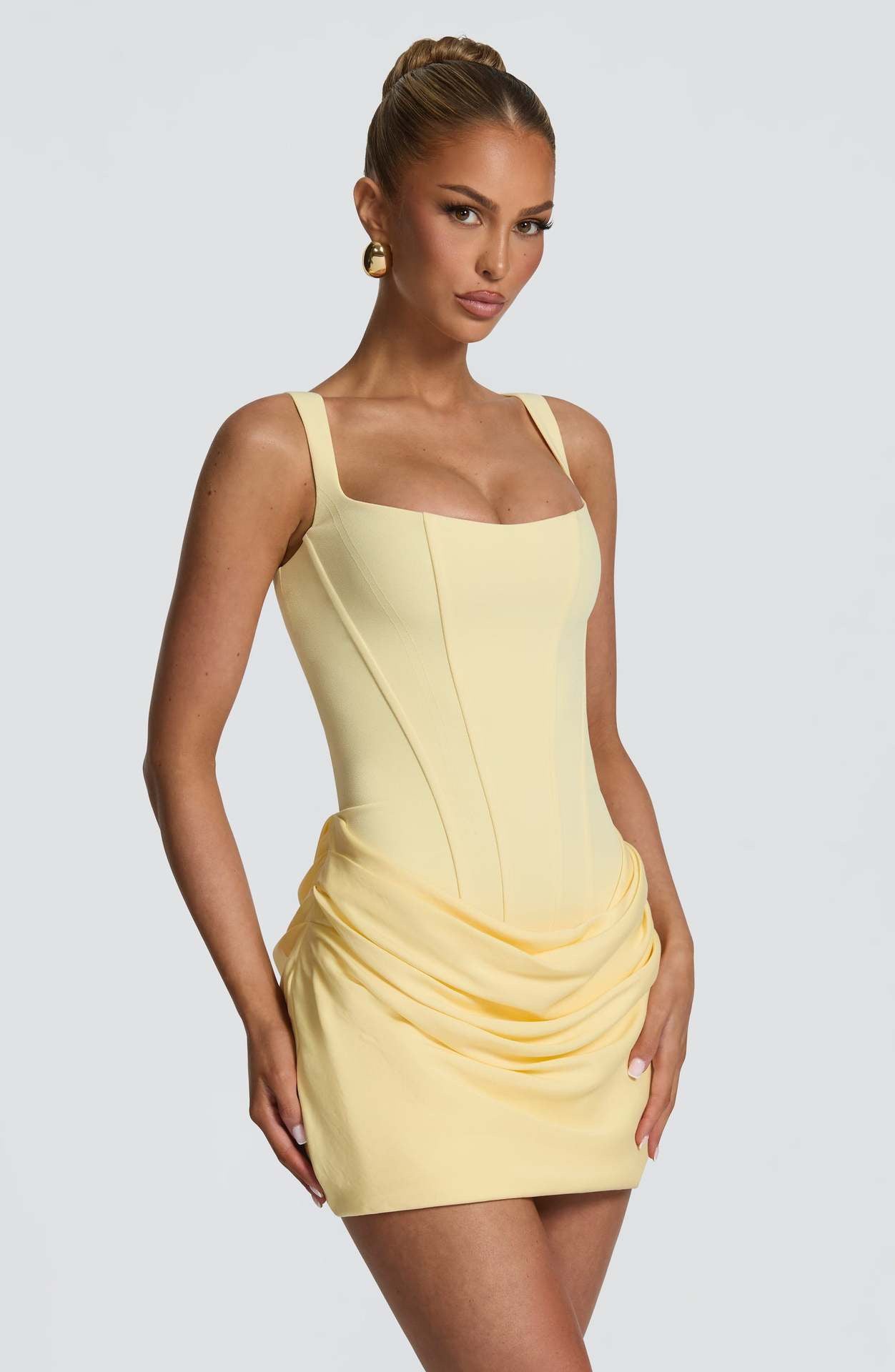 New Summer Wide Strap Pleated Hem Dresses Women's Sexy Sleeveless Slim Fit Chic Mini Gown Lady Holiday Party Vestidos Clothing
