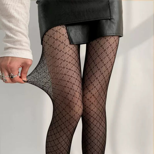 Women’s Sexy Retro Striped Tights – Hollow Out Pantyhose, Super Stretchy Spring & Autumn Leggings Stockings