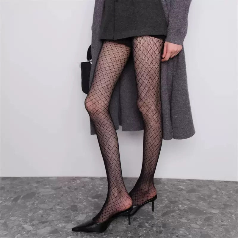 Women’s Sexy Retro Striped Tights – Hollow Out Pantyhose, Super Stretchy Spring & Autumn Leggings Stockings