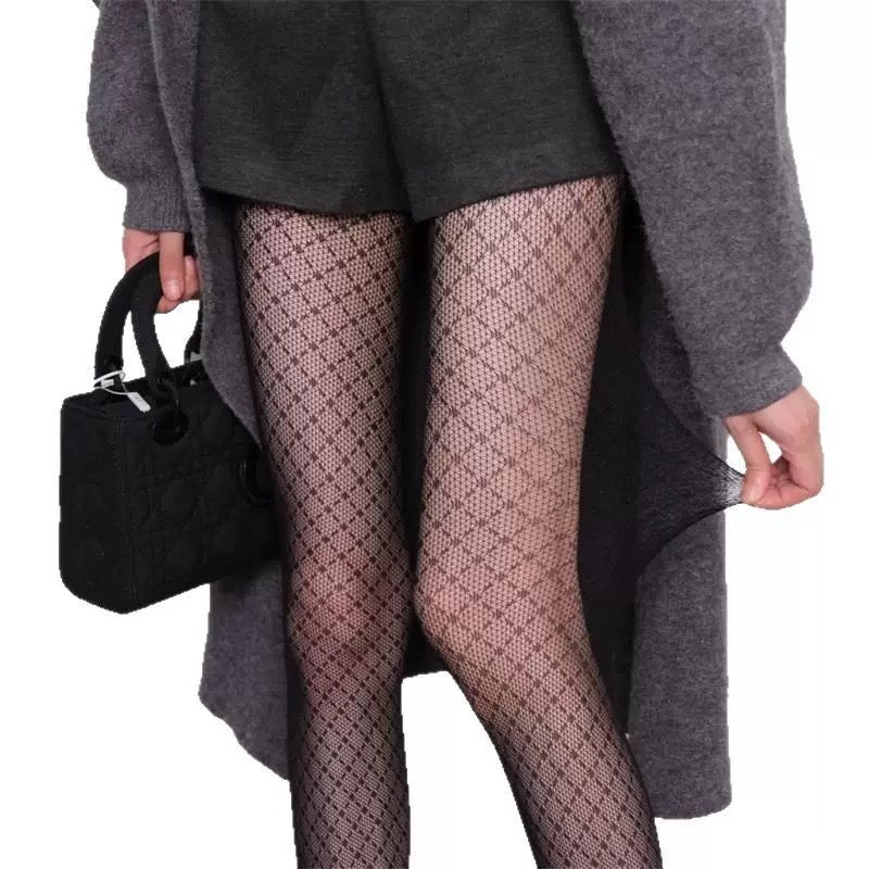 Women’s Sexy Retro Striped Tights – Hollow Out Pantyhose, Super Stretchy Spring & Autumn Leggings Stockings