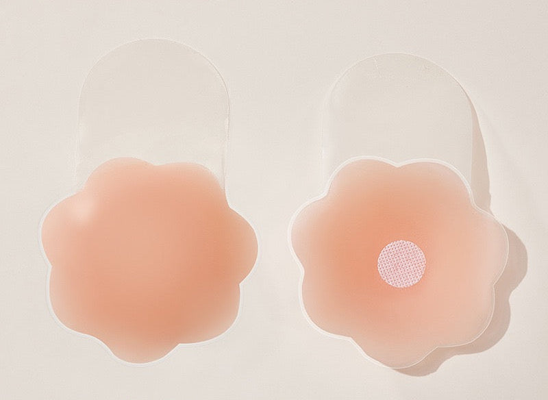 Women's  Sticky Nipple Cover FLOWR Tone Reusable Adhesive Invisible Silicone Pushup Bras