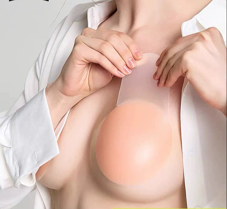 Women's  Sticky Nipple Cover Circle Tone Reusable Adhesive Invisible Silicone Pushup Bras