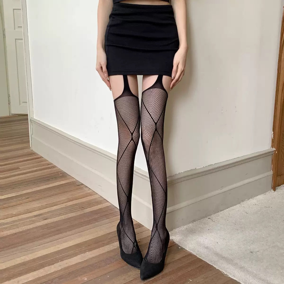 Women’s Sexy Retro Striped Tights – Hollow Out Pantyhose, Super Stretchy Spring & Autumn Leggings Stockings