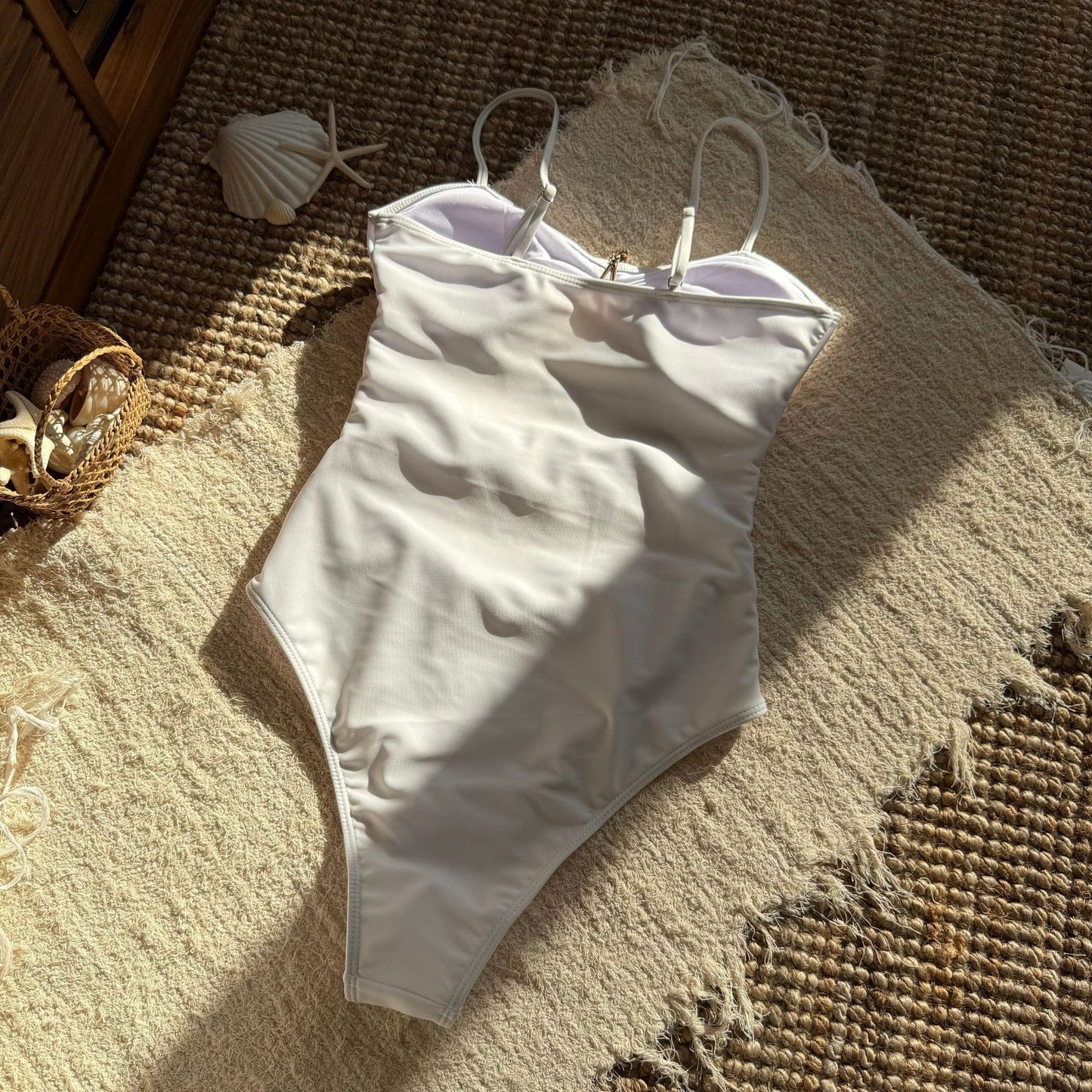 New Sexy Cut Out Metal Star Women Swimwear One Piece Swimsuit Female High Leg Cut  Bather Bathing Suit Swim