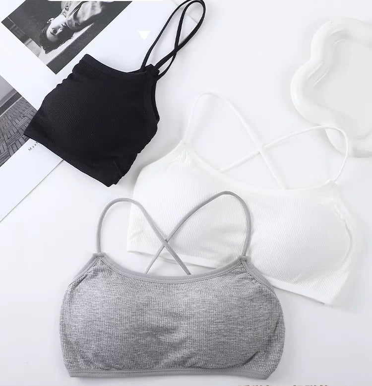 Women Top – Cross Strap Thin Crop Top Brassiere – Breathable Beauty Back Bras Camisole