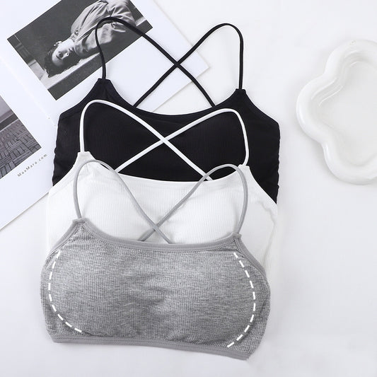 Women Top – Cross Strap Thin Crop Top Brassiere – Breathable Beauty Back Bras Camisole