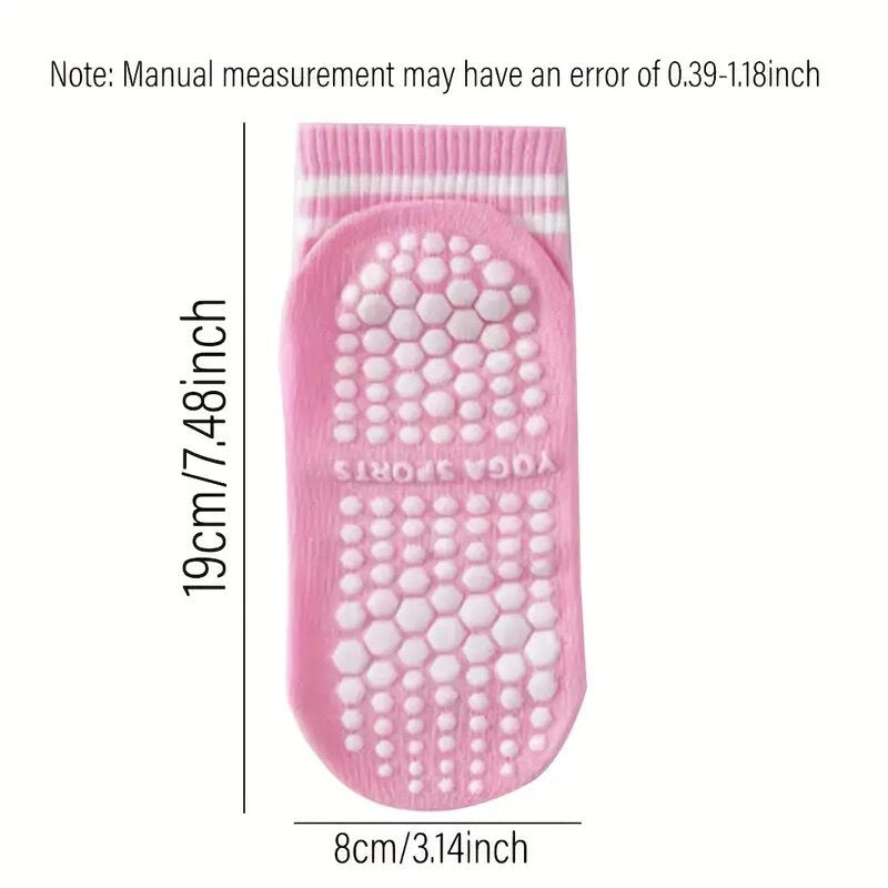 Cotton Anti Slip Yoga Socks Medium Length Socks Solid Color Fitness Pilates Women's Sports Socks Gradient Color Socks