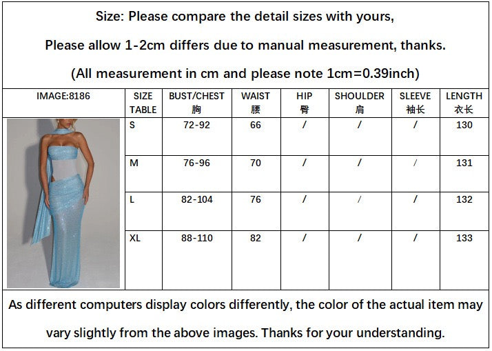 New Spring Summer Sleeveless Strapless Backless Bodycon Dress with Sequins and Ribbons Women's Party Gown