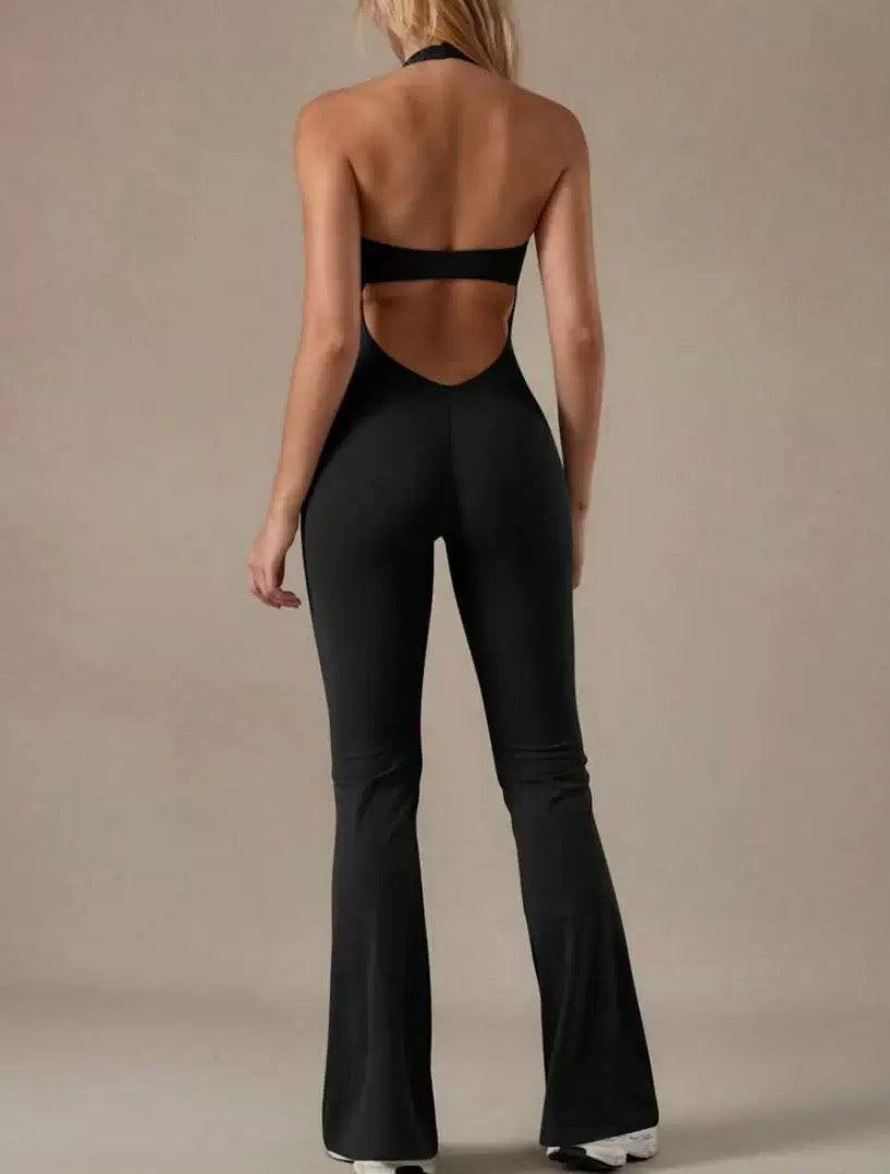 Sports Black Jumpsuits Women's Tracksuit One-Piece Fitness Suit  Gym Sets Long Sleeves  Exercise Bodysuit Woman