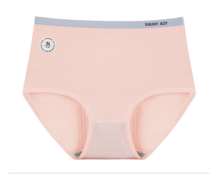 Women's Cotton Panties Solid Color Mid-waist Briefs Breathable Pure Cotton Crotch Underwear Female Lingerie Macaron Color