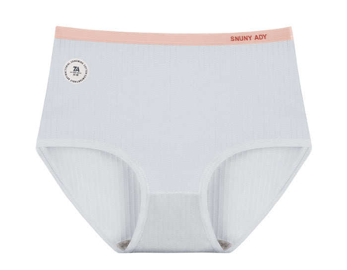 Women's Cotton Panties Solid Color Mid-waist Briefs Breathable Pure Cotton Crotch Underwear Female Lingerie Macaron Color