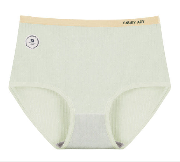 Women's Cotton Panties Solid Color Mid-waist Briefs Breathable Pure Cotton Crotch Underwear Female Lingerie Macaron Color