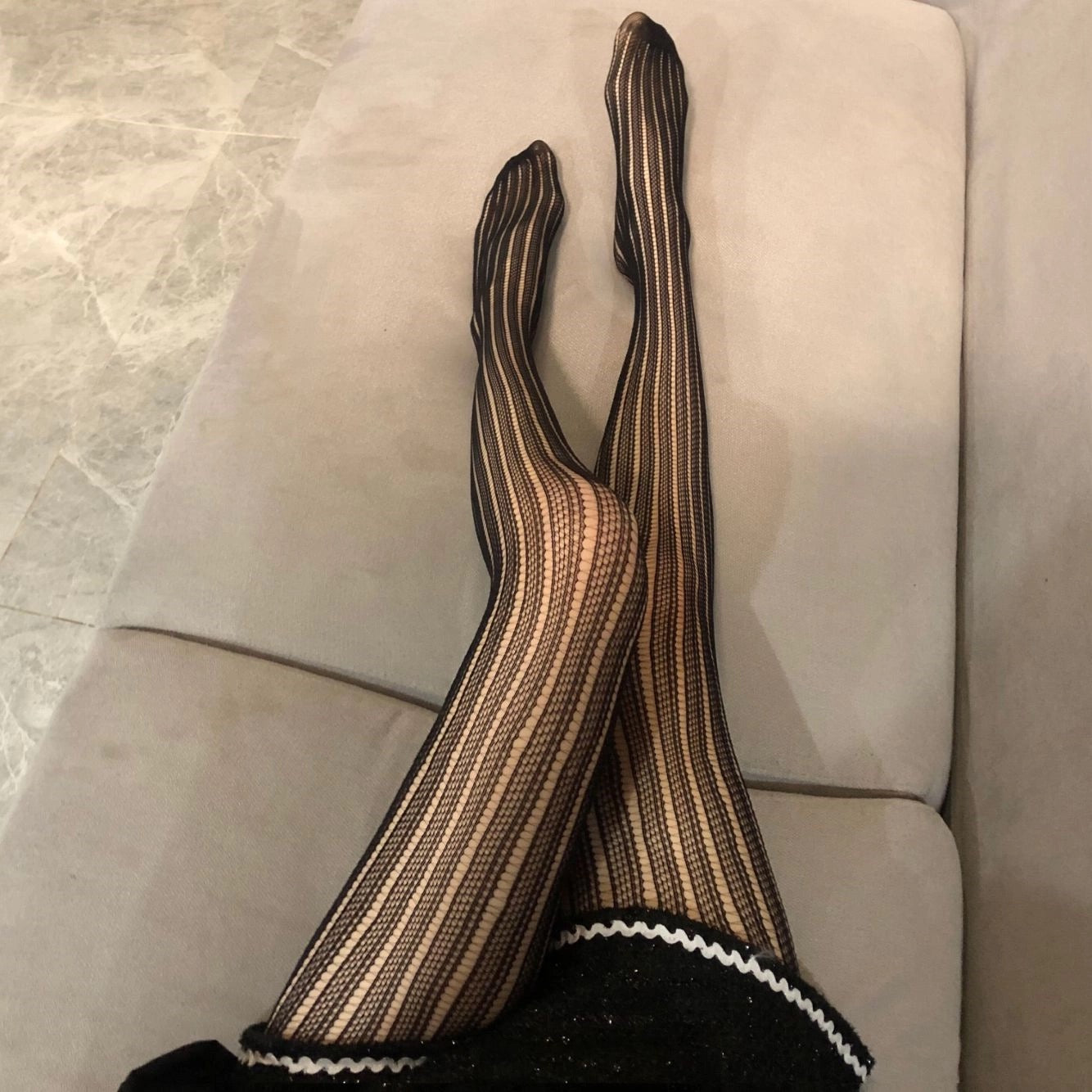 Women’s Sexy Retro Striped Tights – Hollow Out Pantyhose, Super Stretchy Spring & Autumn Leggings Stockings