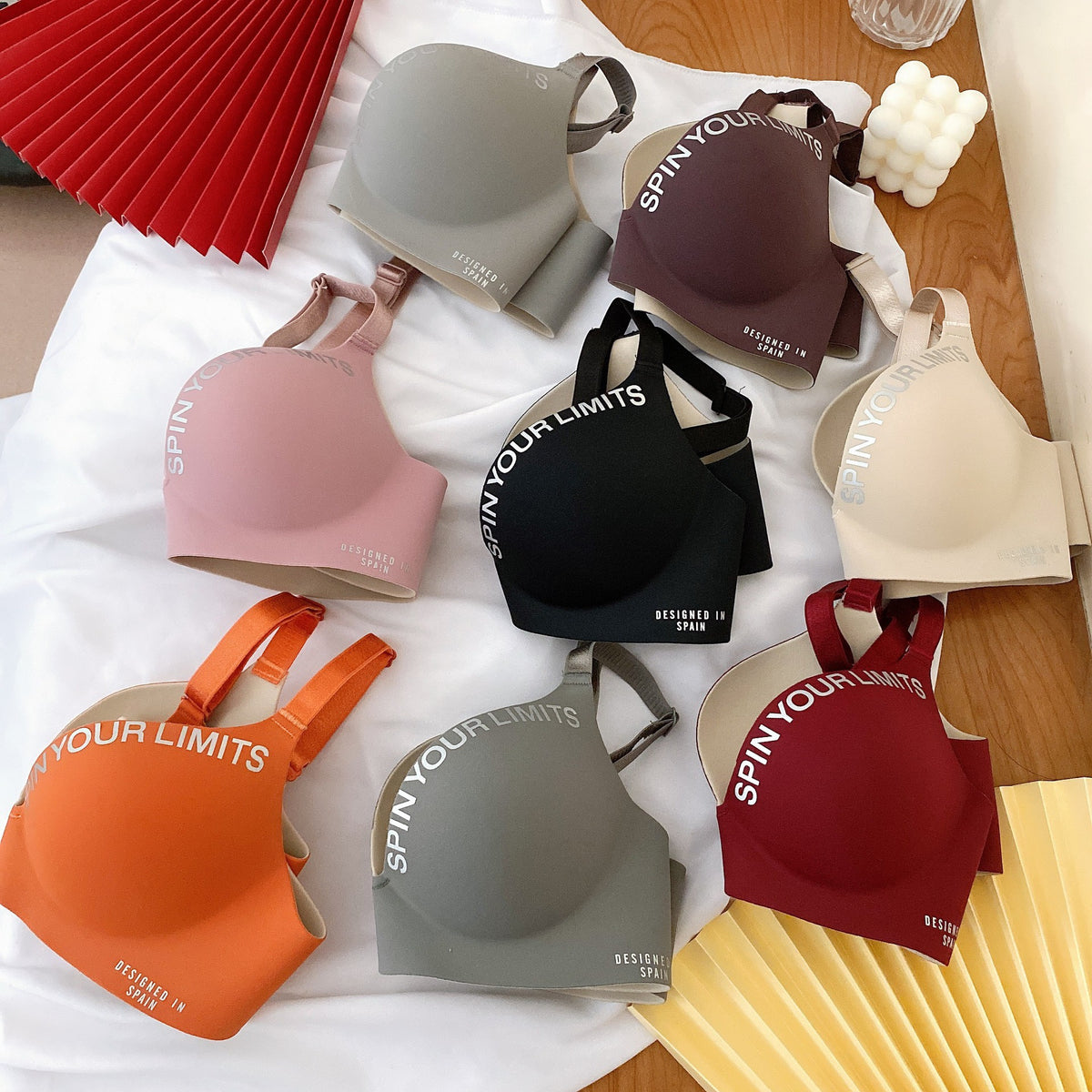 Wire-Free One-Piece Seamless Knitted Everyday Bra for Women Cross-Border Summer Breathable Underwear Adjusted-Straps