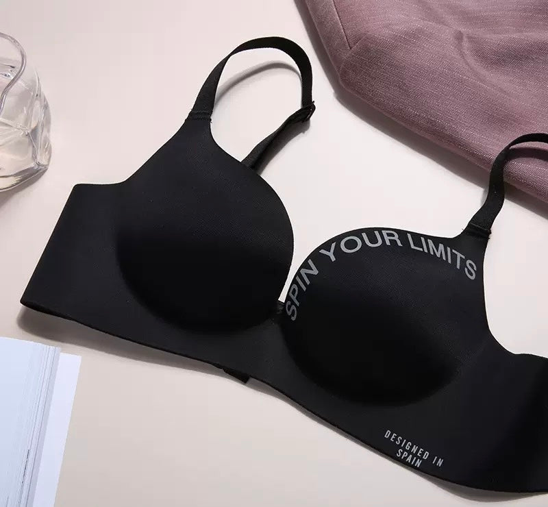 Wire-Free One-Piece Seamless Knitted Everyday Bra for Women Cross-Border Summer Breathable Underwear Adjusted-Straps