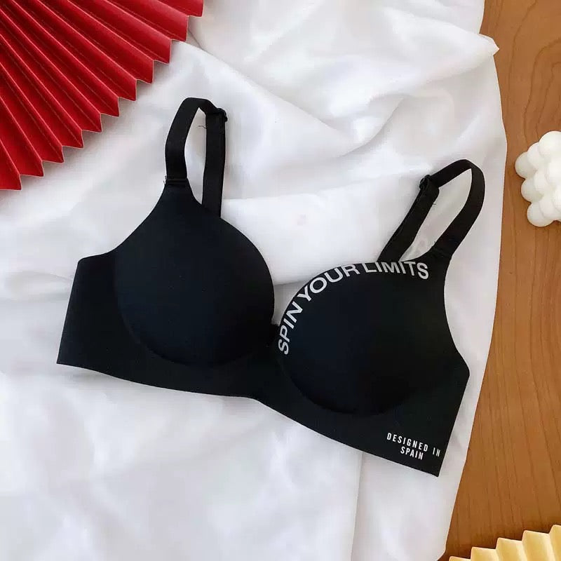 Wire-Free One-Piece Seamless Knitted Everyday Bra for Women Cross-Border Summer Breathable Underwear Adjusted-Straps